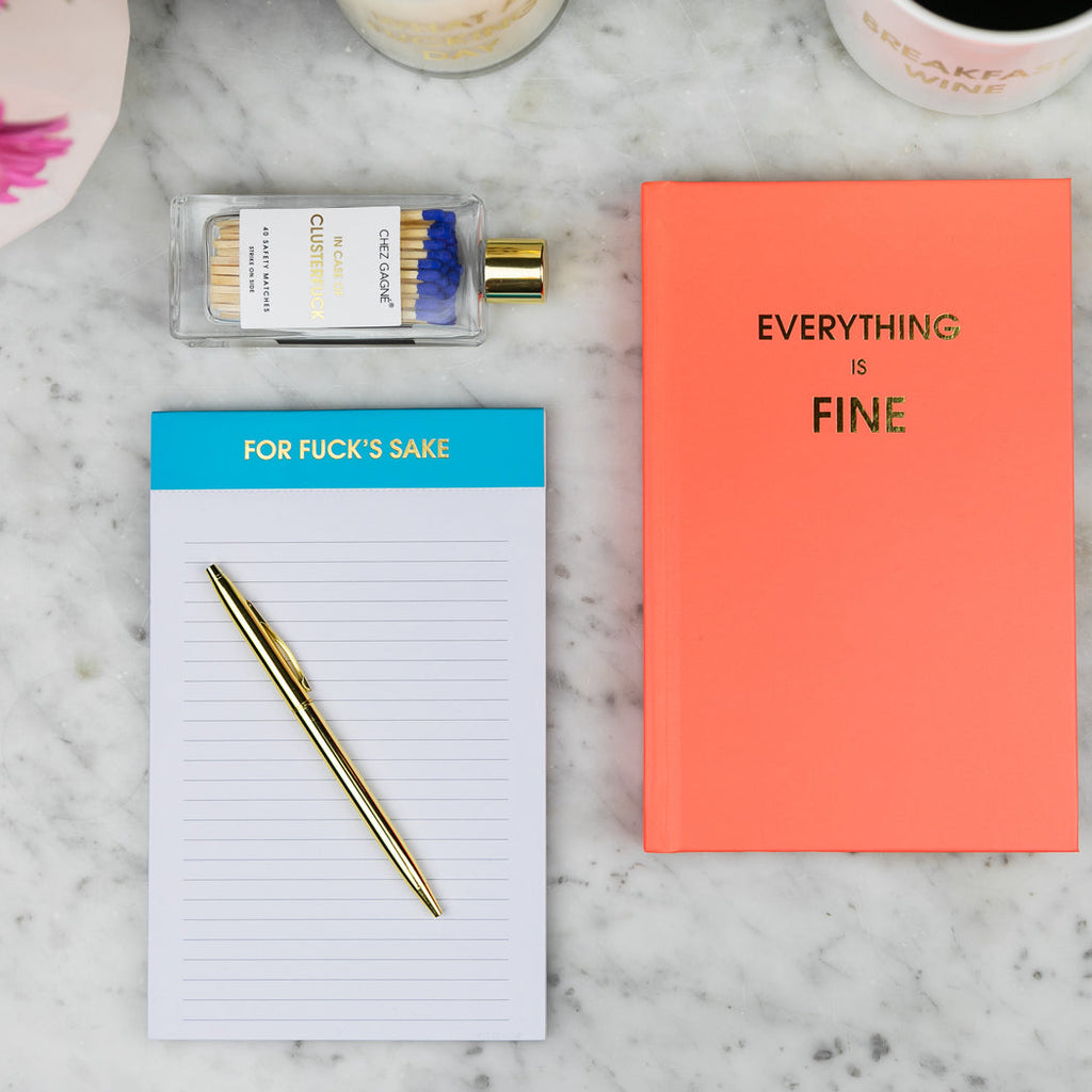 Everything is Fine - Neon Red Hardcover Journal