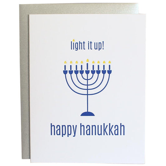 Light It Up Happy Hannukah Greeting Card