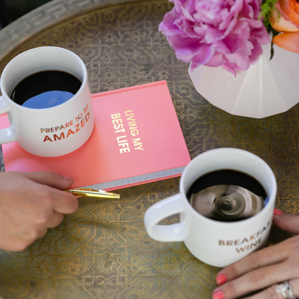 Living My Best Life  - Bellini Pink Hardcover Journal