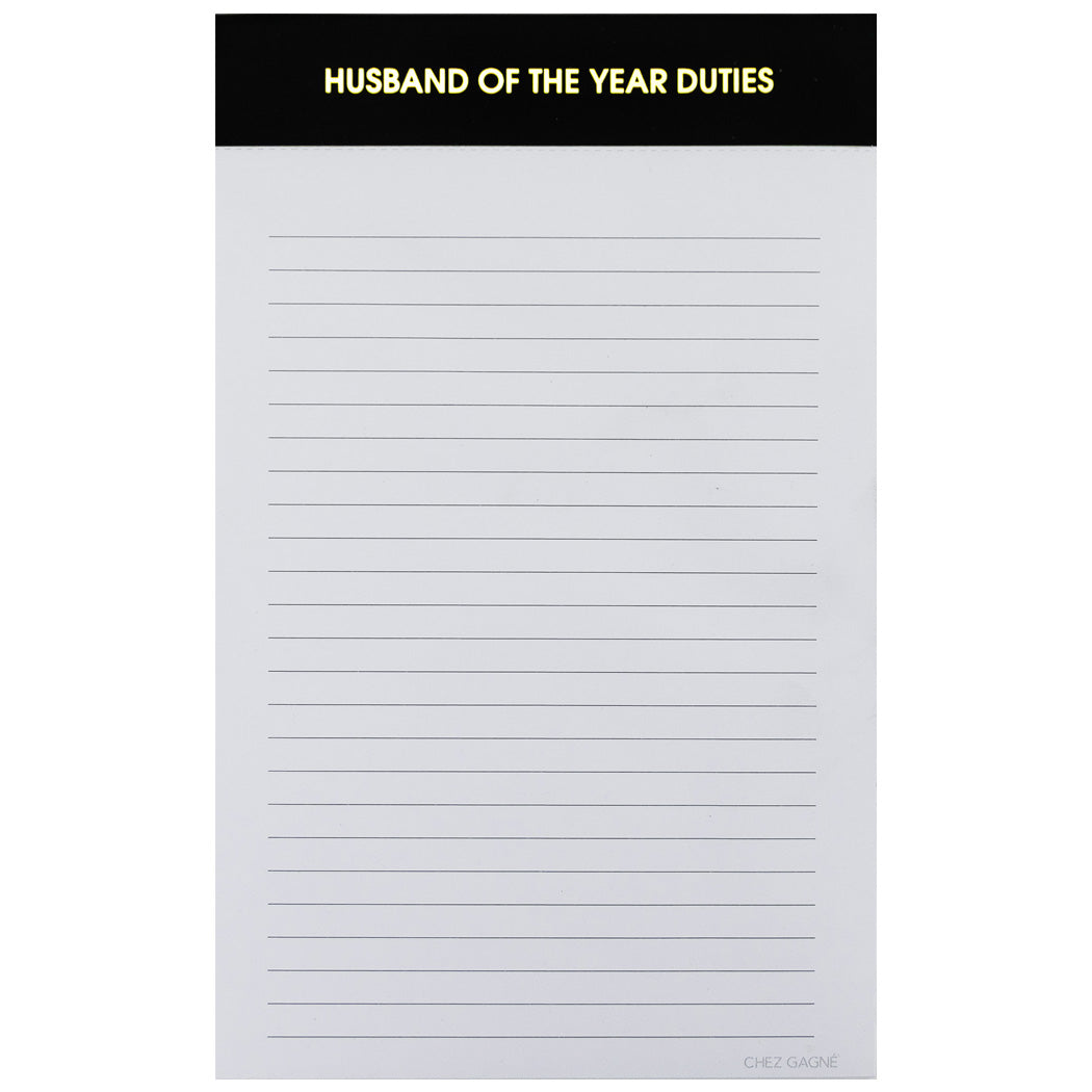 Husband Of The Year Duties - Lined Notepad