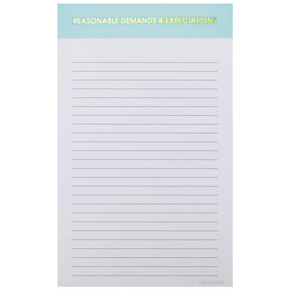 Reasonable Demands & Expectations  - Lined Notepad