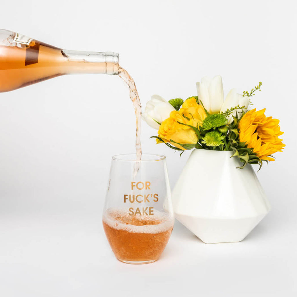 For Fuck's Sake 19oz Stemless Wine Glass by Chez Gagne