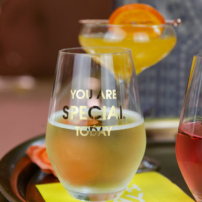 You Are Special Today - Gold Foil Stemless Wine Glass