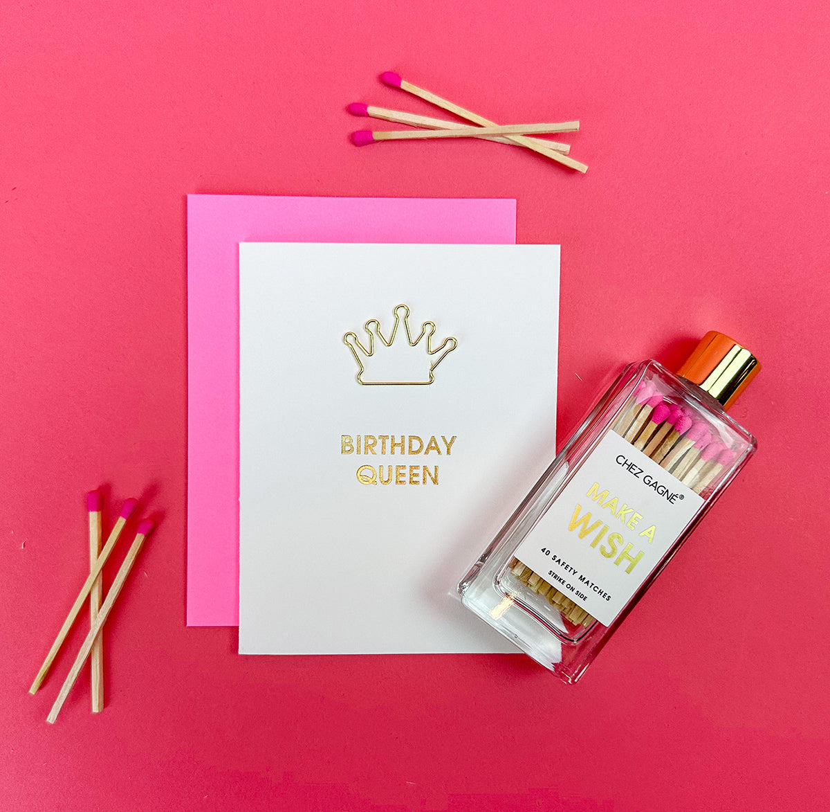 Make A Wish - Glass Bottle Safety Matches - Birthday