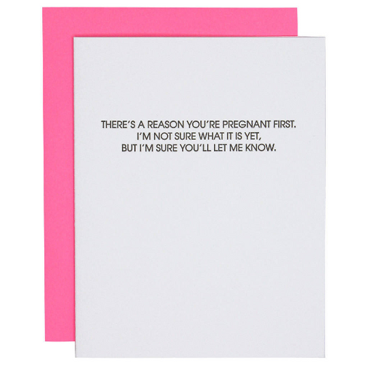 Pregnant First Letterpress Card